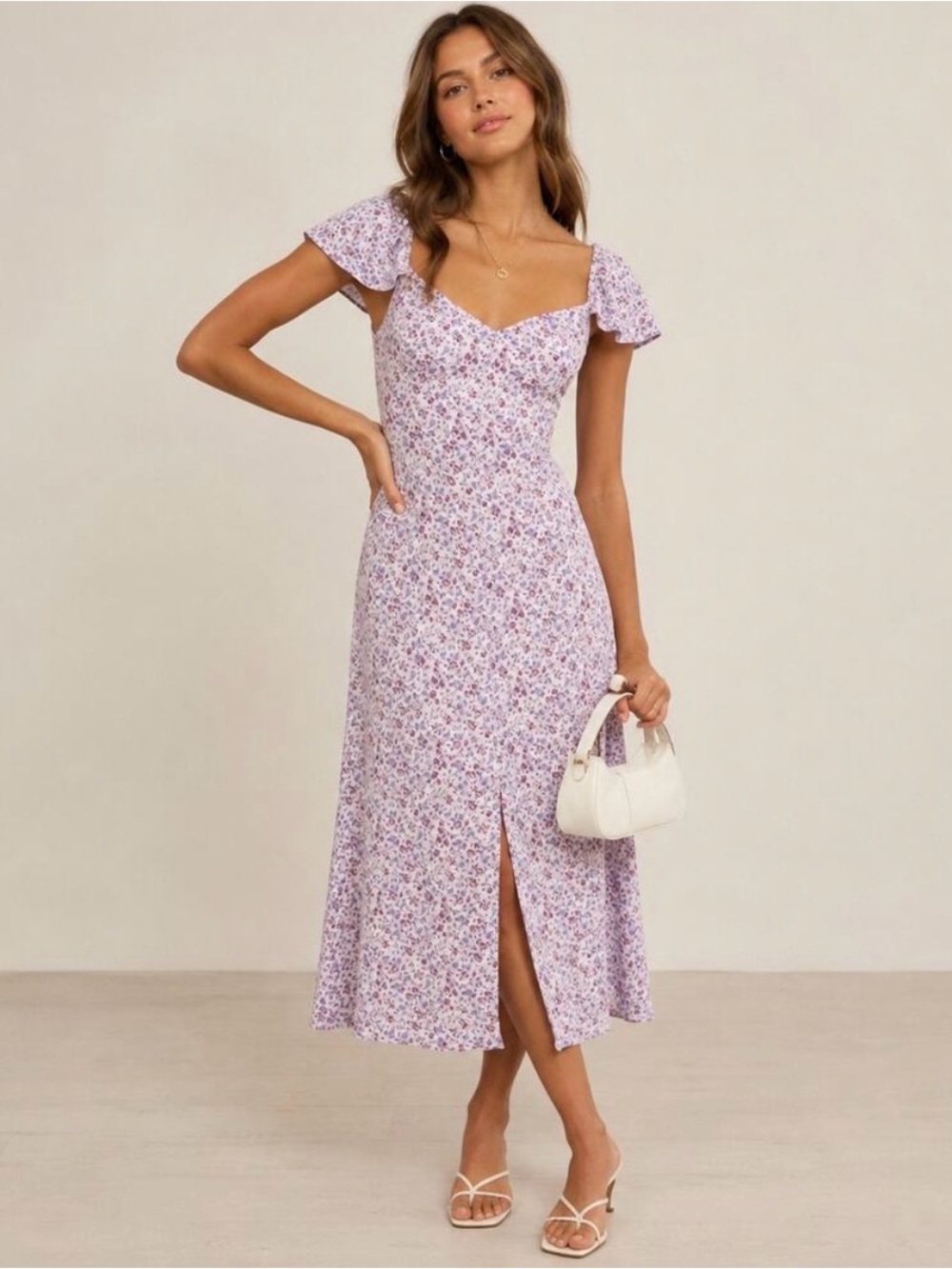NWT Reformation Baxley Midi Dress in Muse Lilac Floral